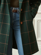 Gabriella | Women's Classic Checkered Coat with Notched Collar