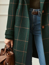 Gabriella | Women's Classic Checkered Coat with Notched Collar