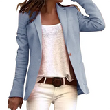 Elvira | Elegant Hip-Length Blazer with Lapel Collar