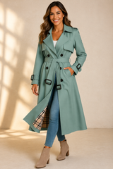 Madison | Women's Trench Coat with Double-Breasted Front & Waist Belt