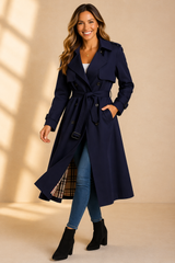Madison | Women's Trench Coat with Double-Breasted Front & Waist Belt