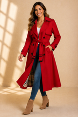 Madison | Women's Trench Coat with Double-Breasted Front & Waist Belt