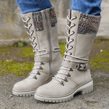 Eva | Women's Lace-Up Winter Boots with Knitted Shaft