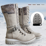 Eva | Women's Lace-Up Winter Boots with Knitted Shaft