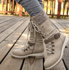 Eva | Women's Lace-Up Winter Boots with Knitted Shaft