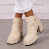 Winona | Women's Bow Detail Block Heel Ankle Boots