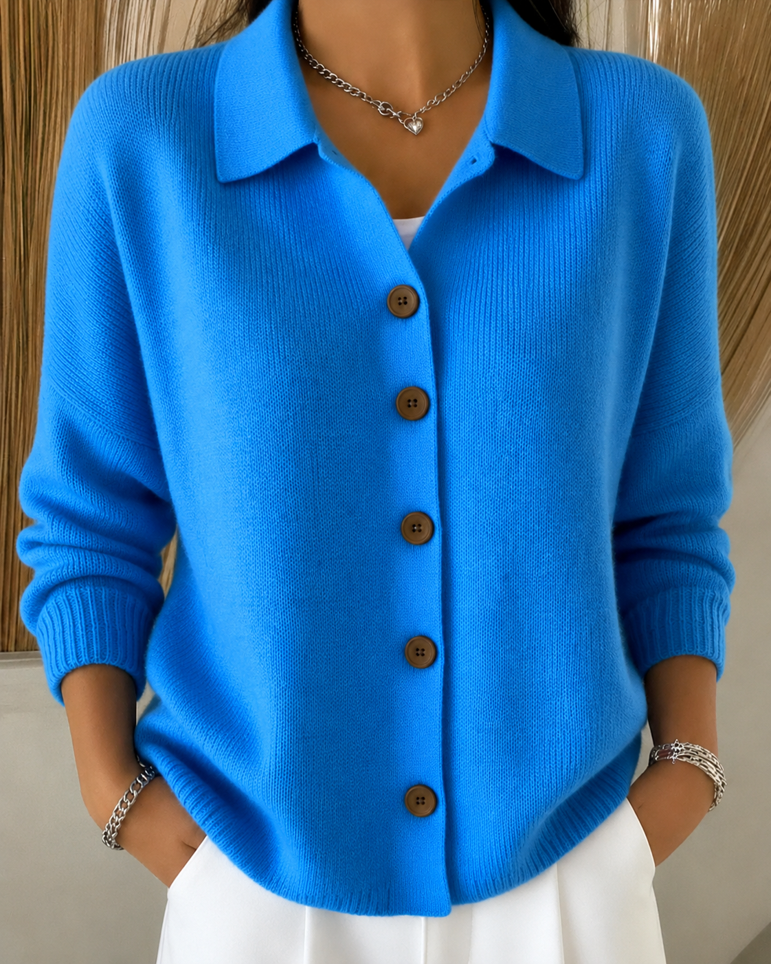 Juliette | Women's Collared Button Front Knit Cardigan