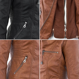 Franci | Stylish Hooded Leather Jacket