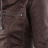 Franci | Stylish Hooded Leather Jacket