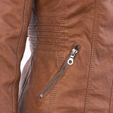 Pia | Contemporary Hooded Leather Jacket
