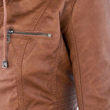 Franci | Stylish Hooded Leather Jacket
