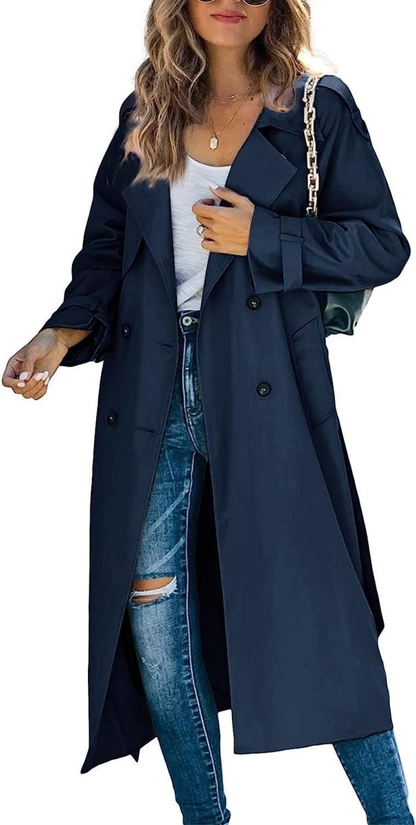 Quinn | Oversized Trench Coat with Belt and Lapel Collar