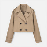 Sophie | Double-Breasted Cropped Trench Jacket
