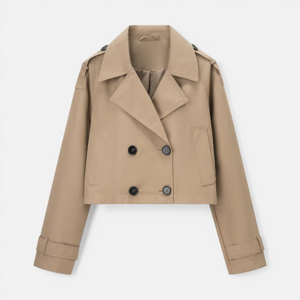 Sophie | Double-Breasted Cropped Trench Jacket