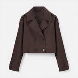 Sophie | Double-Breasted Cropped Trench Jacket