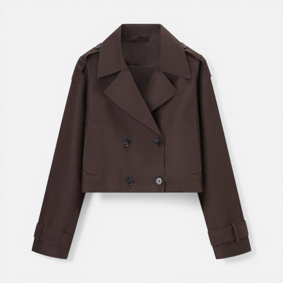 Sophie | Double-Breasted Cropped Trench Jacket