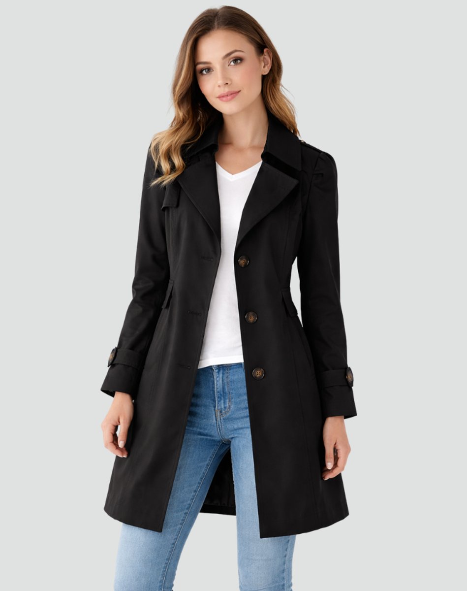 Victoria | Elegant Tailored Trench Coat with Lapel Collar
