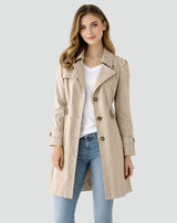 Victoria | Elegant Tailored Trench Coat with Lapel Collar