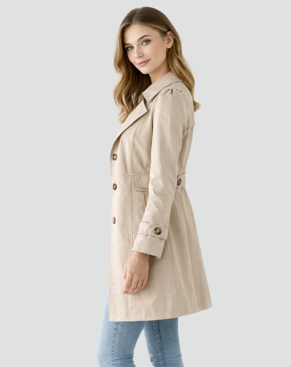 Victoria | Elegant Tailored Trench Coat with Lapel Collar