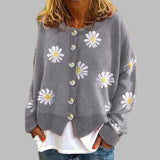 Fiona | Floral Knit Button Cardigan