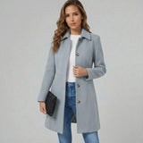 Elara | Women's A-Line Coat with Classic Button Front