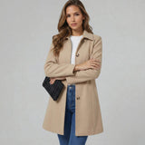 Elara | Women's A-Line Coat with Classic Button Front