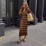 Danica | Elegant Striped Knit Dress for Women