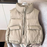 Bianca | Women's Quilted Vest with Pockets and Stand-Up Collar