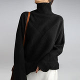 Elara | Women's Turtleneck Sweater with Classic Argyle Pattern