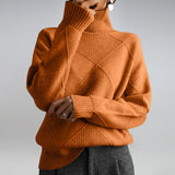 Elara | Women's Turtleneck Sweater with Classic Argyle Pattern