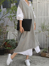 Nessa | Relaxed V-Neck Knit Dress for Women