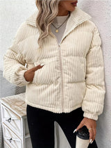Jade | Elegant Textured Puffer Jacket for Women