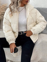 Jade | Elegant Textured Puffer Jacket for Women