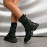 Olivia | Brown Ankle Boots with Wrap Straps and Block Heel