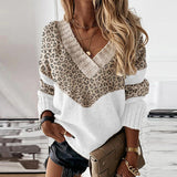 Elara | Women's V-Neck Patchwork Sweater