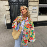 Fiona | Colorful Floral Print Spring Jacket