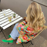 Fiona | Colorful Floral Print Spring Jacket