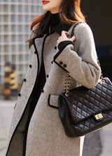 Maelle | French Grey Double-Breasted Wool Coat