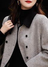 Maelle | French Grey Double-Breasted Wool Coat