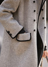 Maelle | French Grey Double-Breasted Wool Coat