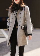 Maelle | French Grey Double-Breasted Wool Coat