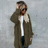 Rosalie | Long Fleece Hooded Cardigan