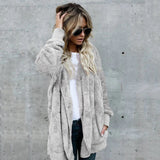 Rosalie | Long Fleece Hooded Cardigan