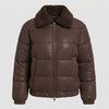 Freya | Quilted Faux-Leather Puffer Jacket with Plush Collar
