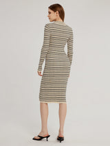 Tamsin | Striped Knit Dress with Collar
