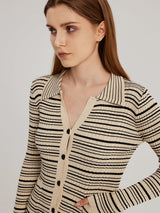 Tamsin | Striped Knit Dress with Collar