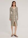 Tamsin | Striped Knit Dress with Collar