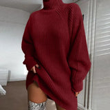 Celeste | Women's Turtleneck Sweater Dress with Oversized Sleeves
