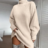 Celeste | Women's Turtleneck Sweater Dress with Oversized Sleeves