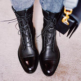 Sophia | Elegant Pointed Toe Lace-Up Ankle Boots